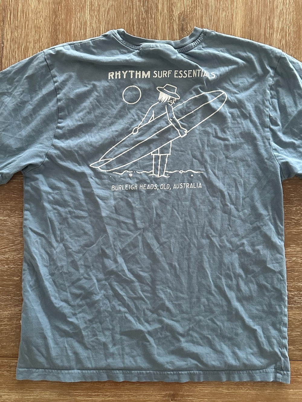 Rhythm. Surf Essentials Blue Graphic Crewneck T-Shirt - Picture 5 of 5